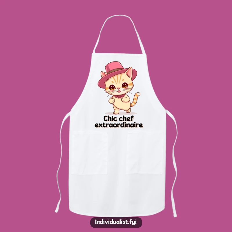 Funny Cat Hat Smirk Apron: Feline Chef's Style Statement, Ideal Humorous Kitchen Gift