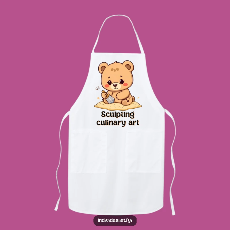 Funny Bear Beach Artist Apron - Determined Character Chef Gear