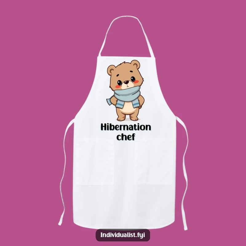 Funny Bear Cub Scarf Apron: Stylish Kitchen Wear for the Confident and Chic Chef