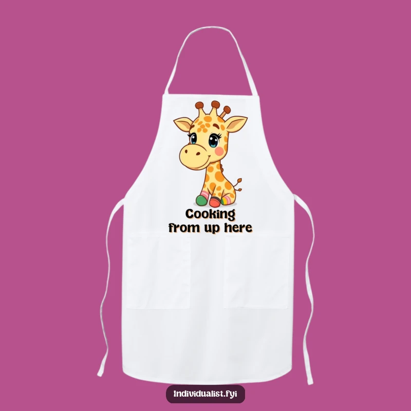 Funny Giraffe Apron: Chef Giraffe in Socks, Hilarious Kitchen Gift