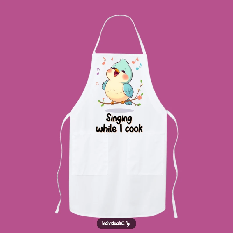 Funny Happy Bird Unique Melody Apron - Kitchen Tunes for Singers