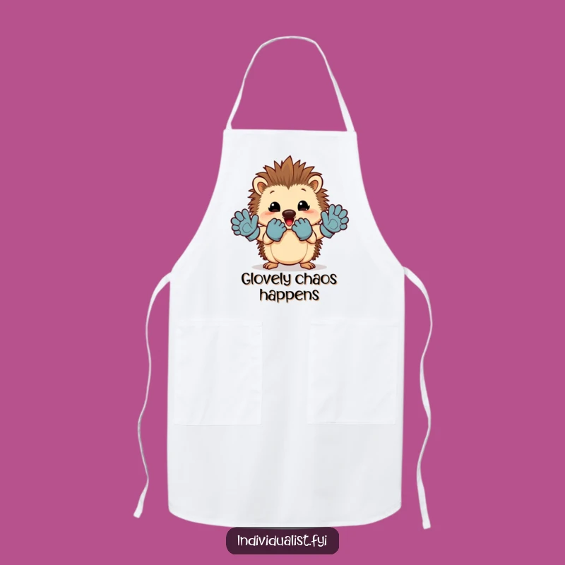 Funny Hedgehog Mismatched Gloves Apron: Cook Up Laughs in the Kitchen