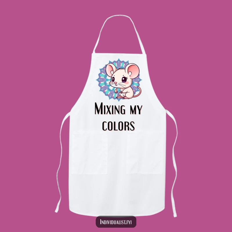 Funny Kawaii Mouse Kaleidoscope Apron - Cook with Curious Charm