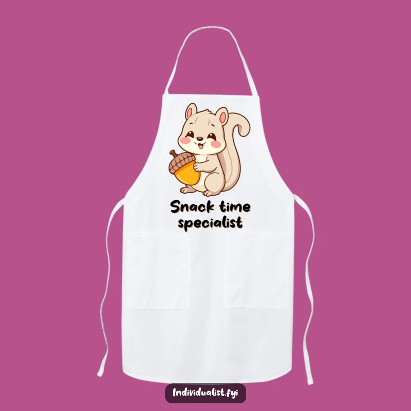 Funny Kawaii Squirrel Apron: Unique Acorn Collector, Crafty Kitchen Gift