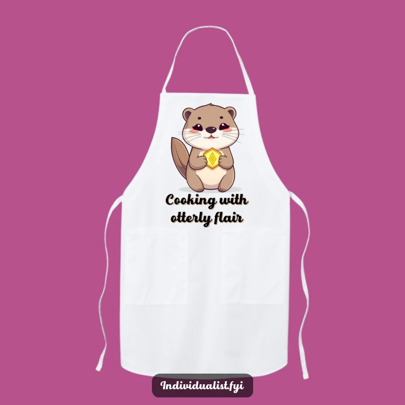 Funny Otter Amulet Apron: Cook with Magic and Humor in the Kitchen