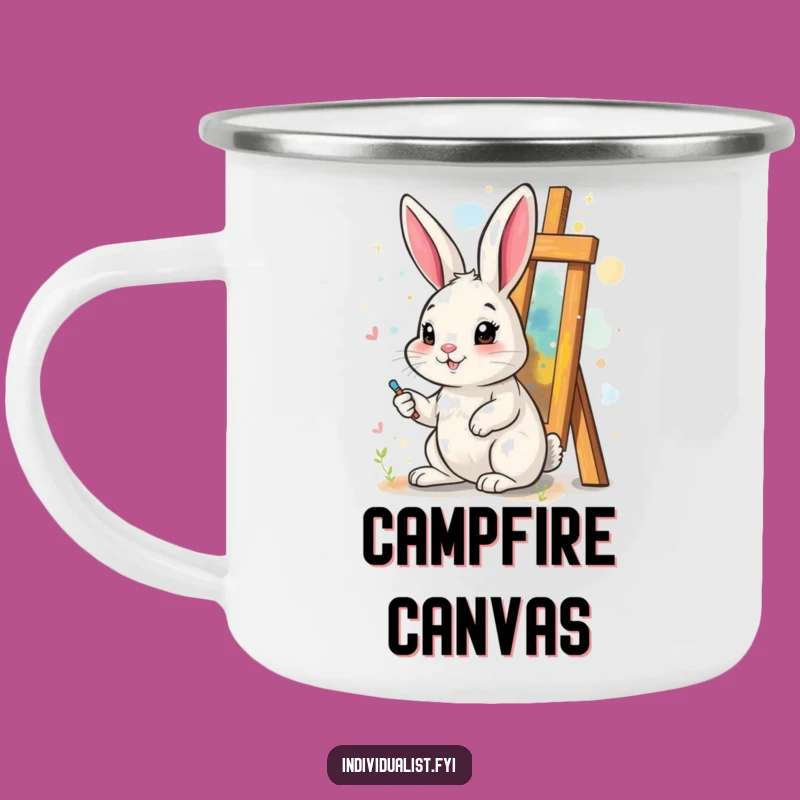 Funny Rabbit Art Camping Mug: Creative and Hilarious for Artistic Outdoor Adventures