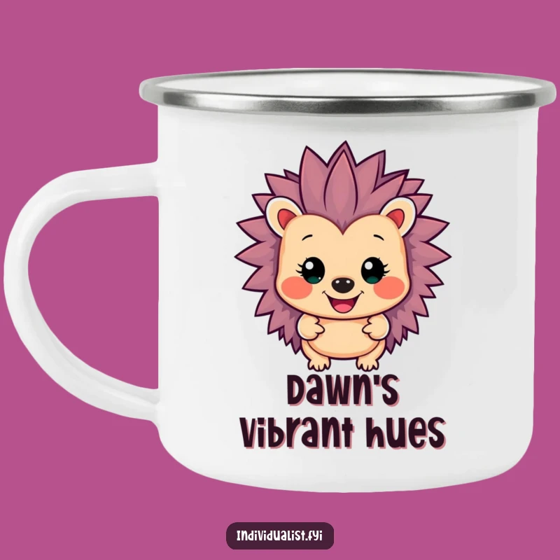 Funny Hedgehog Color Camping Mug - Outdoor Vibrant Character Cup
