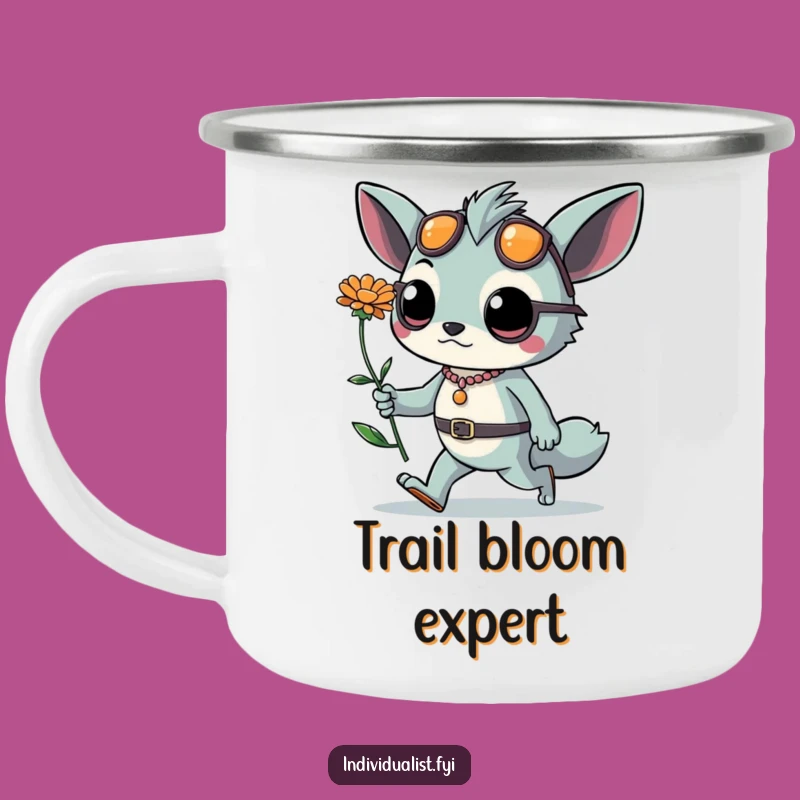 Funny Bold Creature Camping Mug: Daring Style & Flower, Adventure Funny Gift!