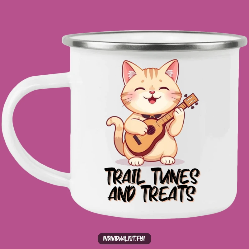 Funny Cat Instrument Camping Mug: Happy Feline Musician for Your Adventures, The Ultimate Funny Gift!