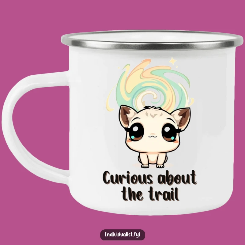 Funny Curious Creature Camping Mug: Durable Wonder Design, Quirky Funny Gift Outdoors!