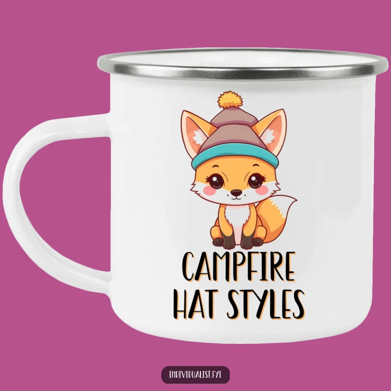 Funny Fox Hat Camping Mug: Style on Your Adventures