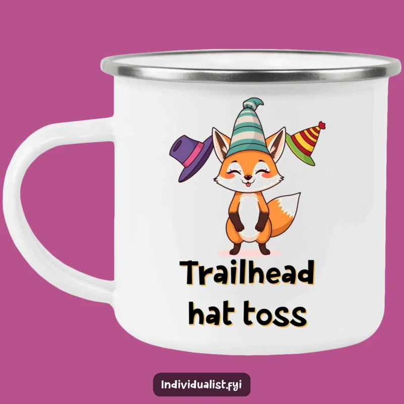 Funny Fox Juggling Camping Mug: Playful Sips Outdoors, Perfect Gift