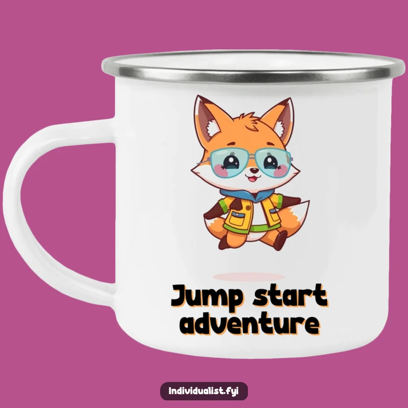Funny Fox Jump Camping Mug: Lively and Hilarious for Outdoor Adventures and Playful Sips