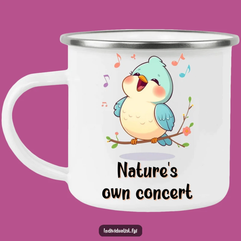 Funny Happy Bird Unique Melody Camping Mug - Outdoor Serenade Fun