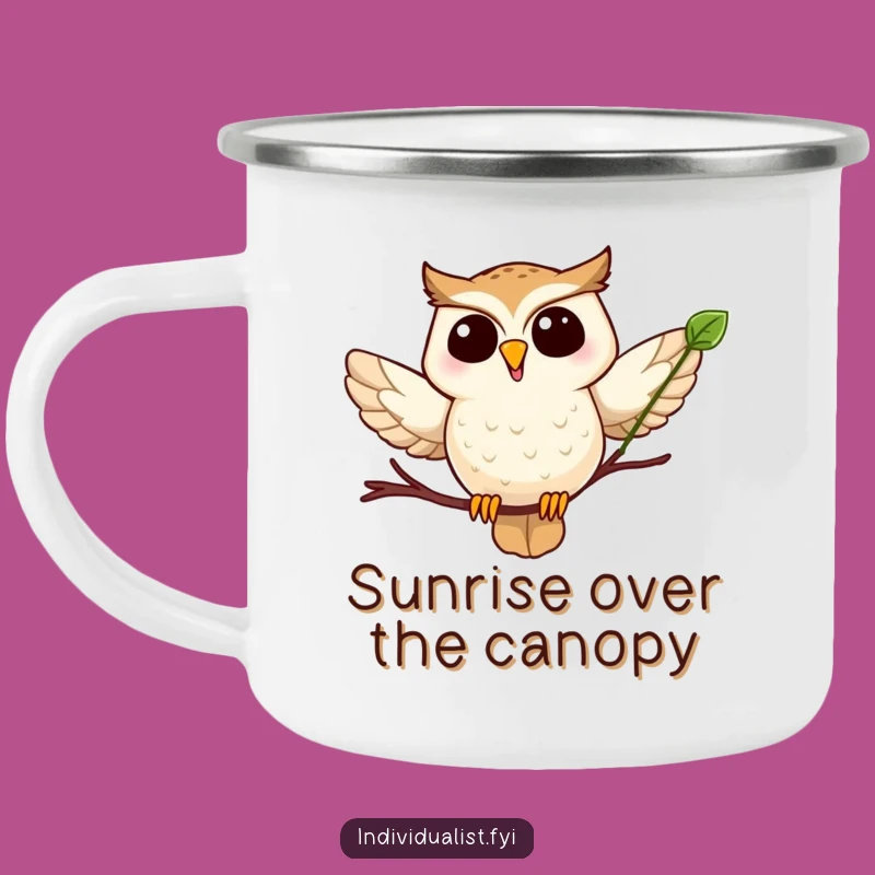 Funny Owl Leaf Camping Mug: Enjoy Coffee Outdoors with this Hilarious Design