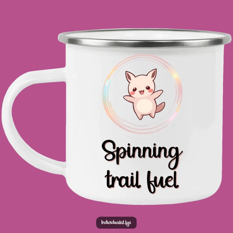 Funny Trail Creature Camping Mug: Shimmering Silhouette, Adventure Funny Gift!