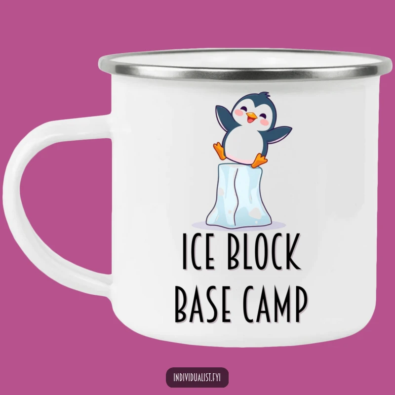 Funny Penguin Camping Mug: Wobbly Penguin on Adventure, Hilarious Gift