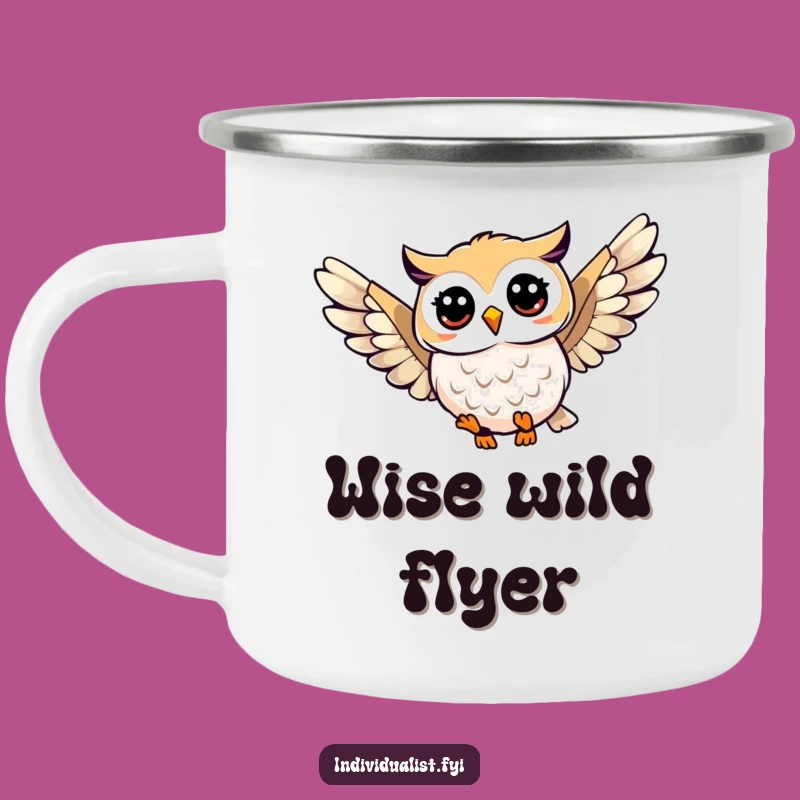 Funny Owl Soaring Camping Mug: Durable & Hilarious Flight Drinkware, Perfect Funny Gift