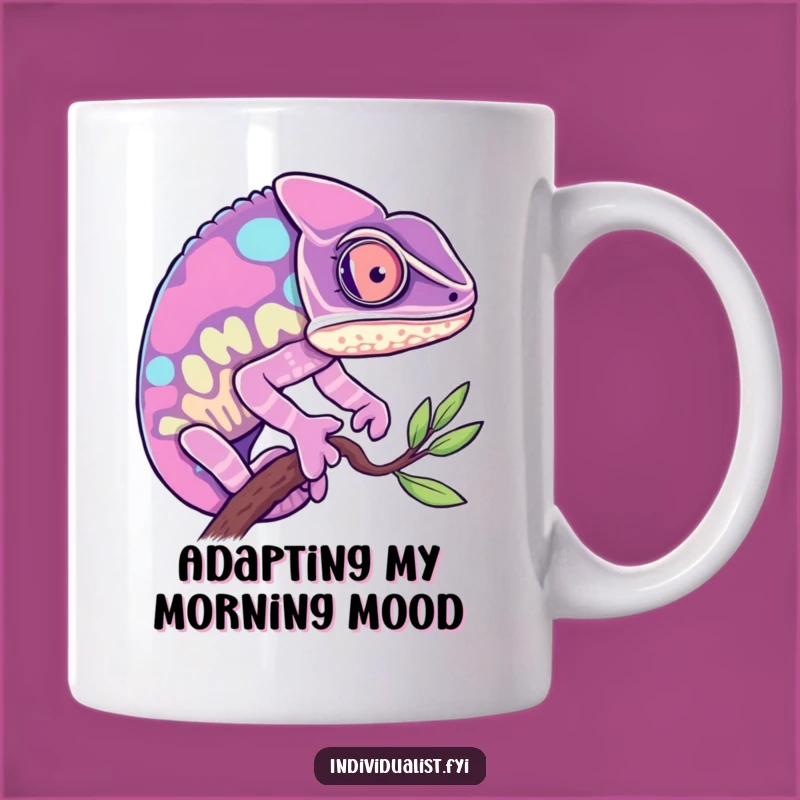Funny Chameleon Mug: Curious Chameleon Shifts Color, Unique Funny Gift