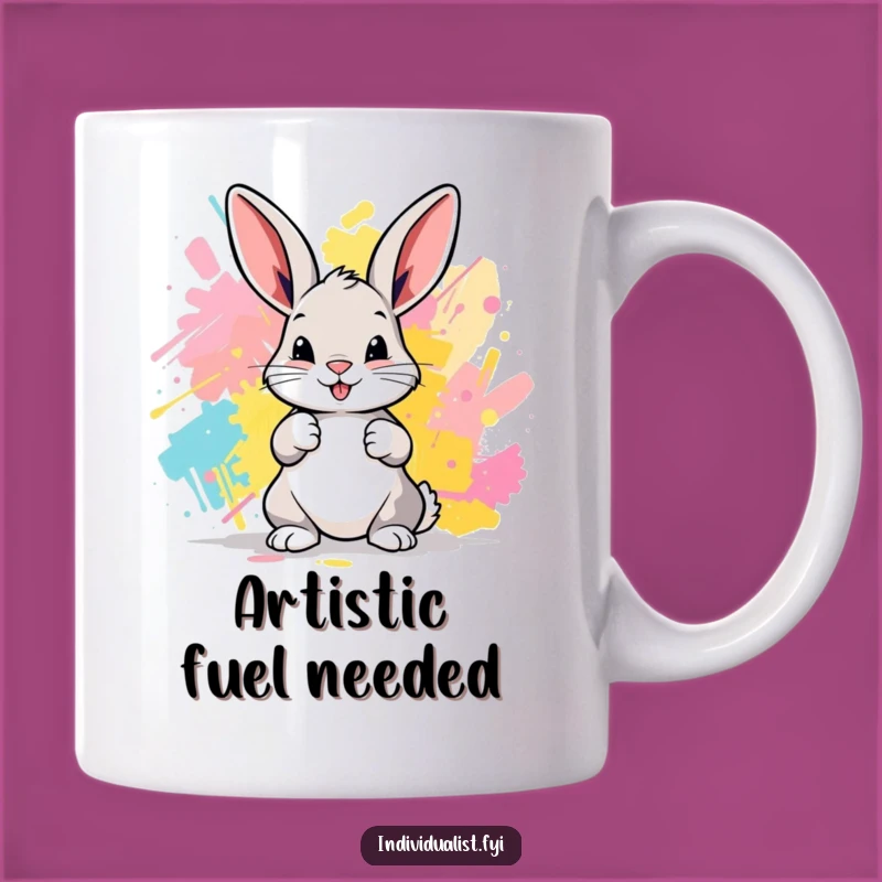 Funny Bunny Artist Mug: Creative Paws Make a Funny Gift!