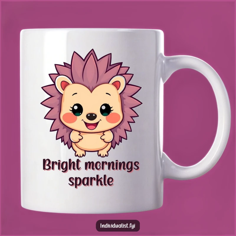 Funny Hedgehog Color Pop Mug - Vibrant Spiky Character Gift