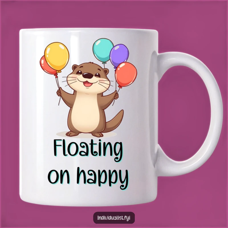 Funny Happy Otter Juggling Balloons Mug - Joyful Gift for Otter Lovers
