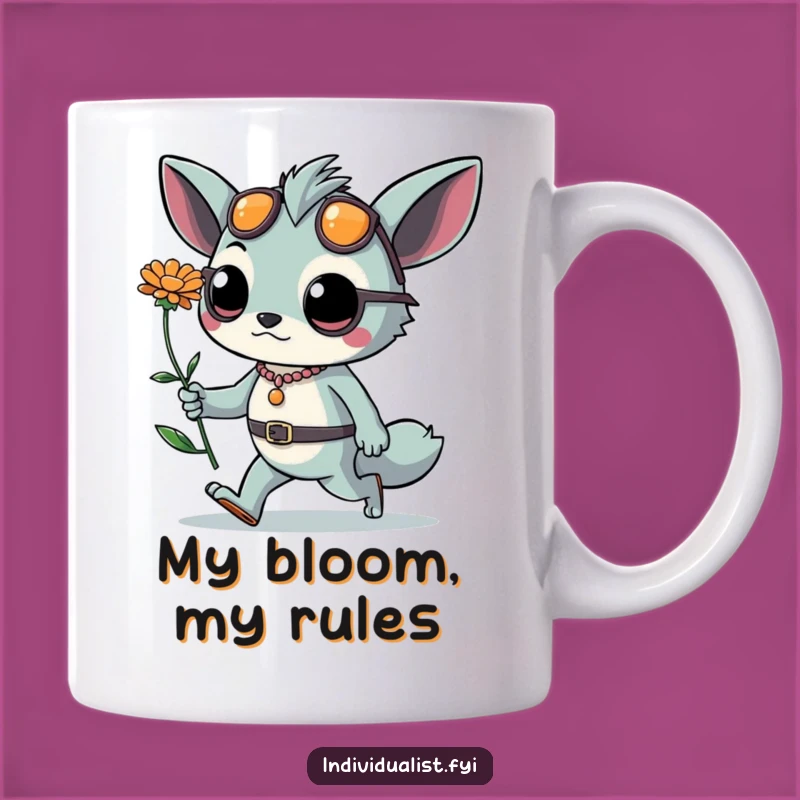 Funny Bold Creature Mug: Daring Style & Flower Power, Perfect Funny Gift!