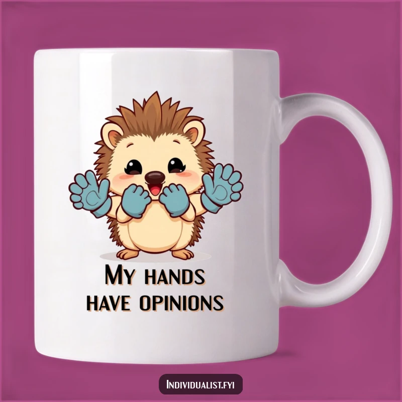 Funny Hedgehog Mismatched Gloves Mug: A Hilarious Gift for Gloved Gamers