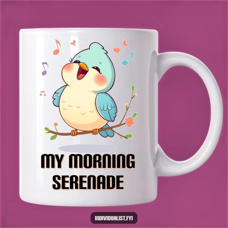 Funny Happy Bird Singing Unique Melody Mug - Cheerful Avian Humor Gift