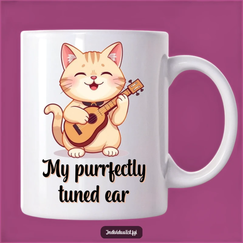 Funny Cat Musician Mug: A Happy Feline Playing a Quirky Instrument, Perfect Funny Gift!