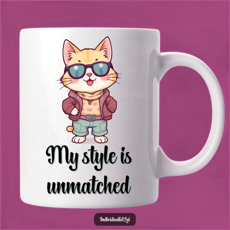 Funny Cat in Mismatched Clothes Mug: A Confident Feline's Funny Gift!