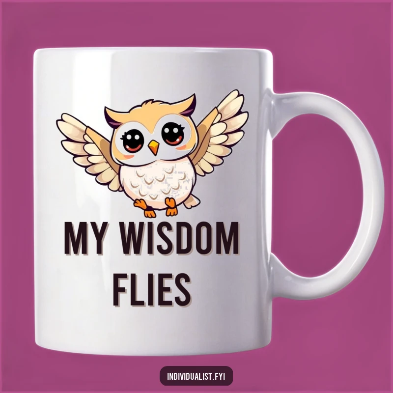 Funny Owl Soaring Mug: Unique Wing Pattern Mug, Perfect Funny Gift For Flight Enthusiasts