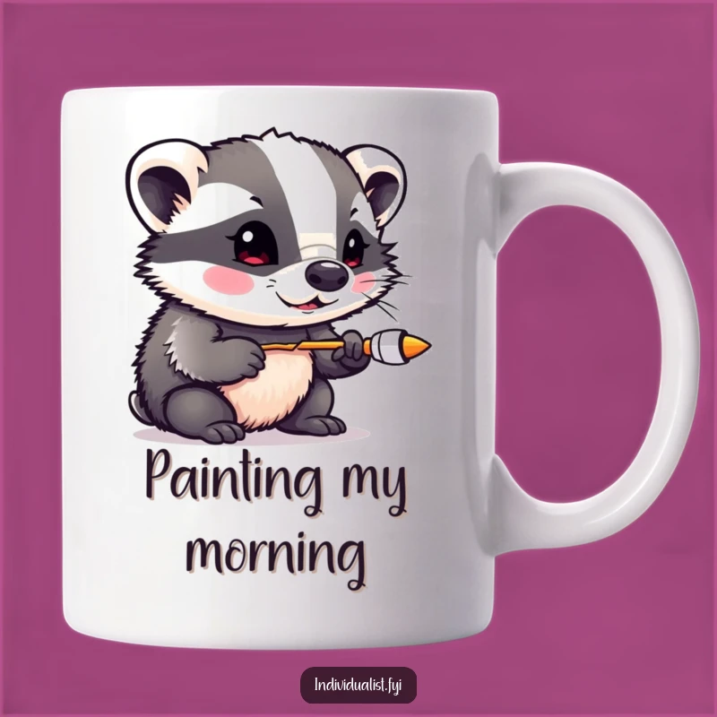 Funny Badger Artist Mug - Creative Gift for Experimental Color Lovers