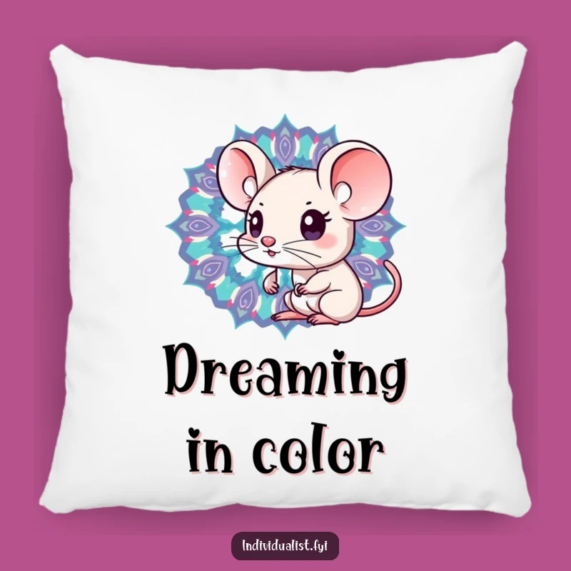 Soft Funny Kawaii Mouse Kaleidoscope Pillow - Cuddle Up with Curiosity