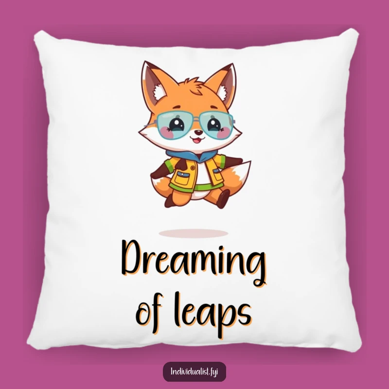 Funny Fox Jump Pillow: Cozy and Playful Accent for a Cheerful and Vibrant Home
