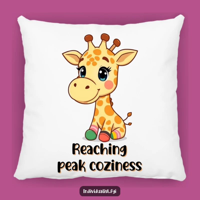 Funny Giraffe Pillow: Soft Pillow with Happy Giraffe, Cozy Accent Gift