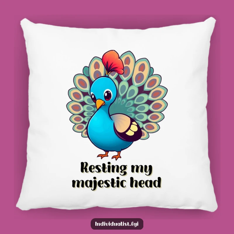 Funny Peacock Strutting Pillow: Cozy Comfort with a Proud Bird, Home Decor Gift
