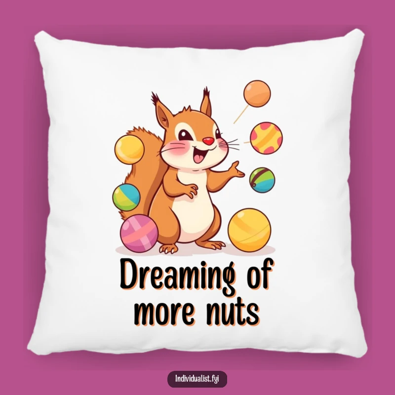 Funny Squirrel Juggler Pillow: Cuddle Up with Skill Funny Gift!