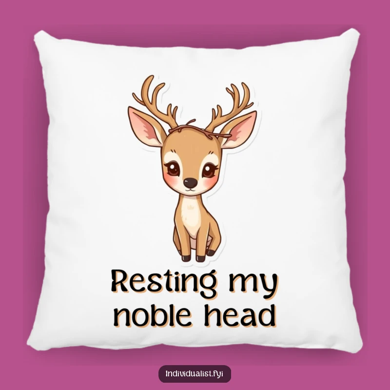 Cozy Funny Curious Deer Pillow: Soft Woodland Accent Gift