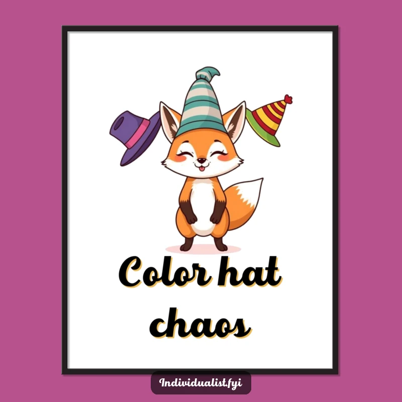 Funny Fox Juggling Digital Print: Instant Playful Decor, Perfect Gift