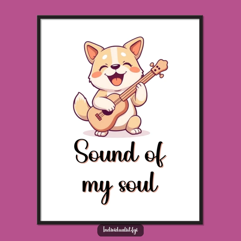 Funny Dog Concert Digital Print - Instant Character Wall Art