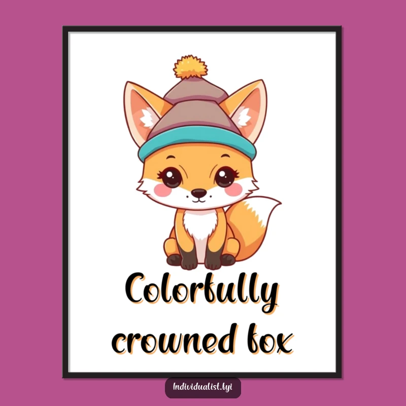 Funny Fox Hat Digital Art: Unique Style for Your Walls