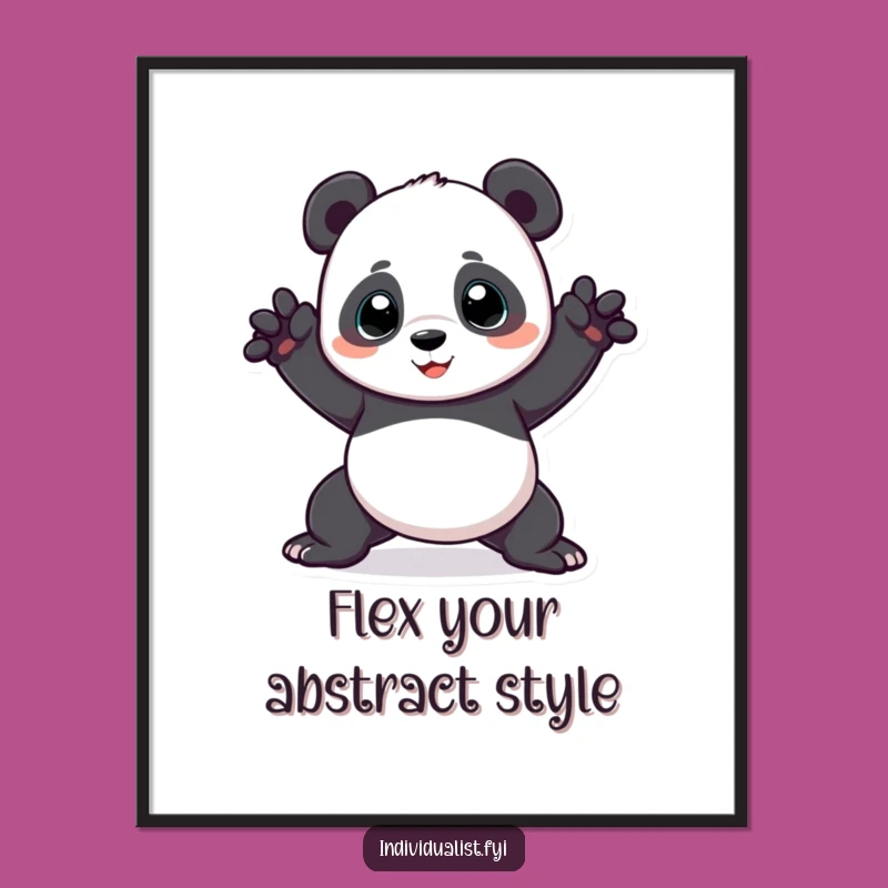 Funny Panda Digital Art Print: Hilarious Wall Decor and Unique Gift for Any Space