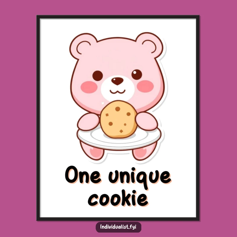 Instant Download Funny Kawaii Bear Cookie Hug Art - Sweet Wall Decor