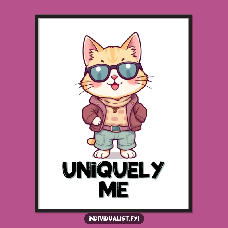Funny Cat Mismatched Clothes Digital Art Print: Instant Humor Gift!