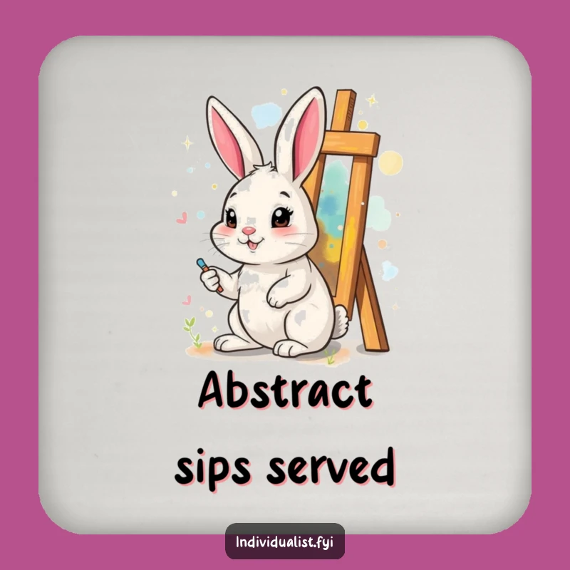 Funny Rabbit Art Drink Coasters: Creative and Hilarious Protection for Artistic Surfaces