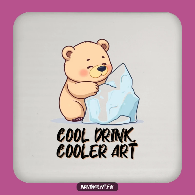 Funny Bear Ice Sculpting Coaster: Hilarious Gift for Focused Homes