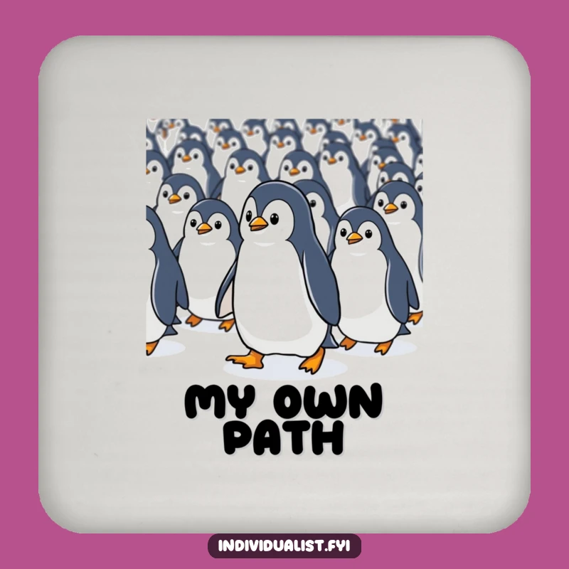 Funny Kawaii Penguin Stand Out Drink Coaster - Protect Surfaces Uniquely