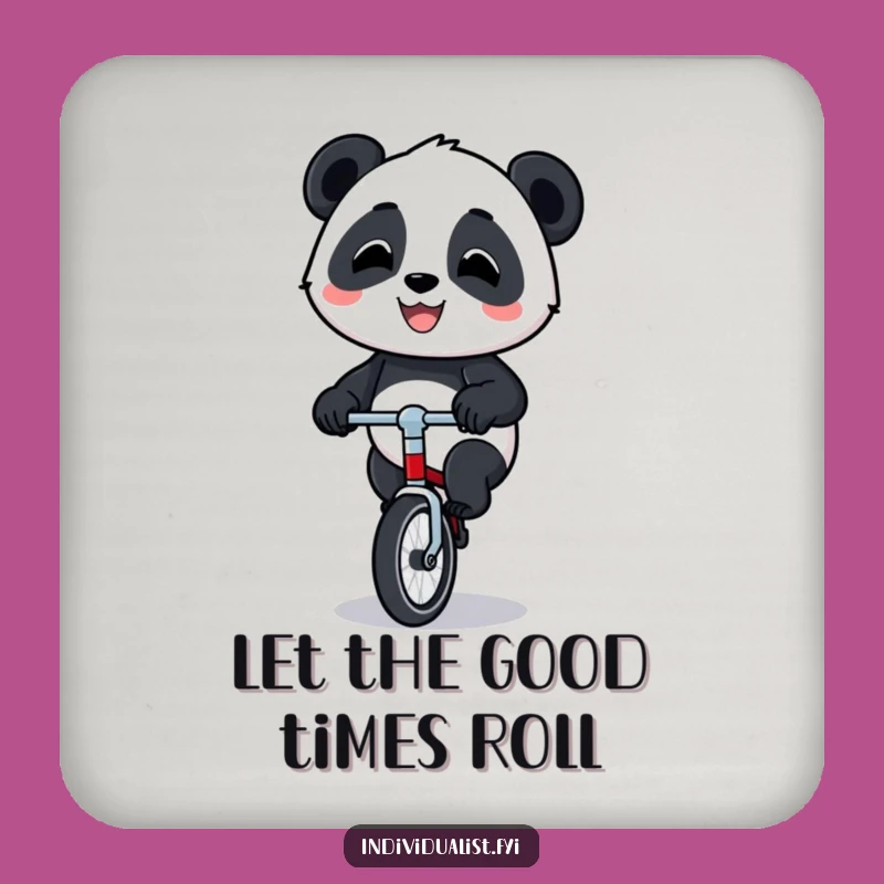 Funny Panda Unicycle Drink Coaster: Protect Surfaces with this Hilarious Art