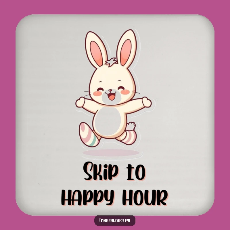 Funny Rabbit Mismatched Socks Drink Coaster: Protect Surfaces With Quirky Hare Art, Funny Gift